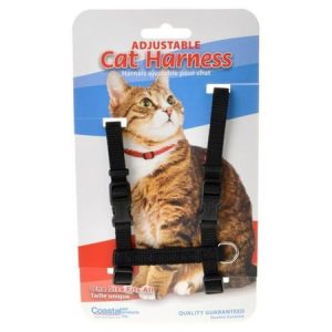 Figure H Adjustable Nylon Cat Harness  Black
