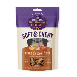 Old Mother Hubbard by Wellness Soft & Chewy Pleas n P.B.Bacon Natural Mini Dog Treats  8 oz bag