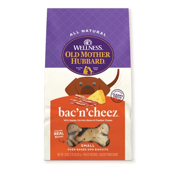 Old Mother Hubbard by Wellness Classic Bac N Cheez Natural Small Biscuits Dog Treats  20 oz bag