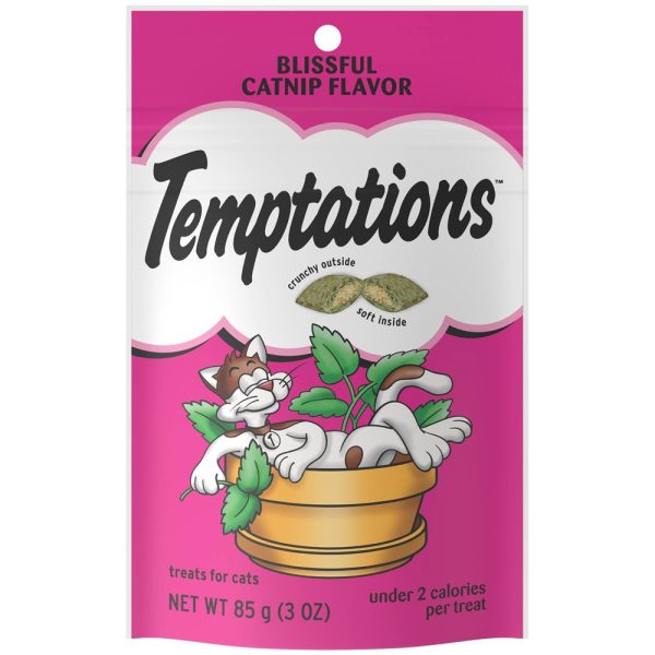 Temptations Classic Blissful Catnip Flavor Crunchy And Soft Dry Treats For Cats  3 Oz Pouch - Image 7