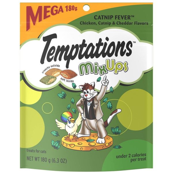 Temptations Mixups Catnip Fever Flavor Crunchy And Soft Dry Cat Treats  6.3 Oz Pouch - Image 2