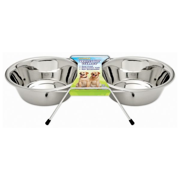 Westminster Pet Products 19464 32 oz. Stainless Steel Double Diner Pet Bowl - Image 4
