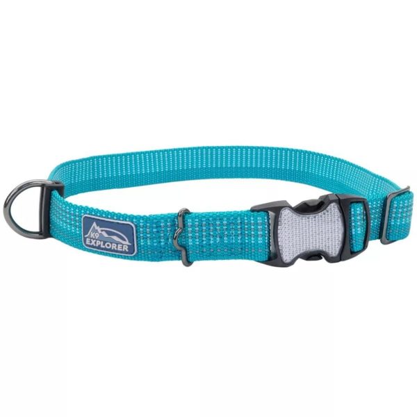 076484369773 K9 Explorer Brights Reflective Adjustable Dog Collar, Ocean - Medium - 1 x 12-18 in.