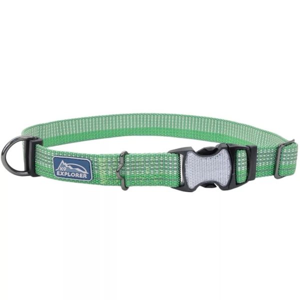 076484369810 K9 Explorer Brights Reflective Adjustable Dog Collar, Meadow - Large - 1 x 18-26 in.
