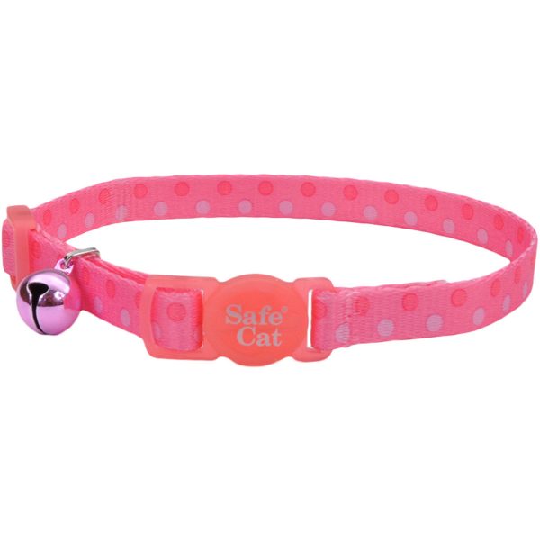 Safe Cat 3/8  Fashion Adjustable Breakaway Collar-Pink Dot - Image 4