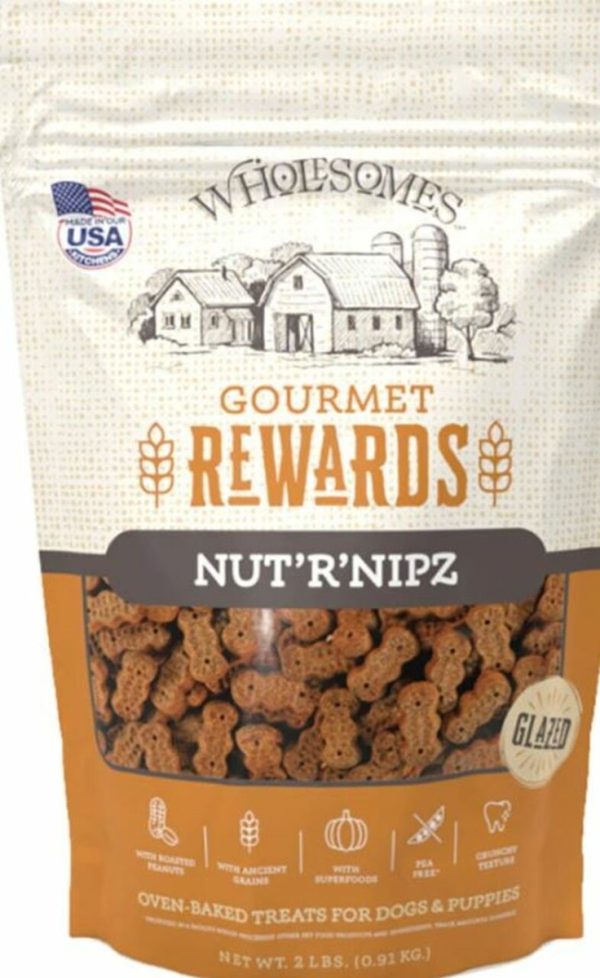 SPORTMiX Wholesomes Gourmet Rewards Nut R Nipz Dog Biscuits  Peanut Butter  2Lb. Bag (2100306) - Image 2