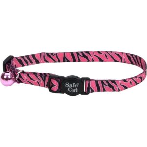 Safe Cat Fashion Adjustable Breakaway Collar  Pink Zebra