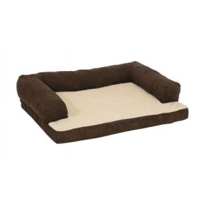 Aspen Pet Micro Suede Pet Bed for Dogs  Assorted Colors  7.5 in. H x 25 in. W x 35 in. L