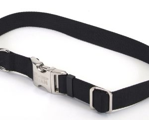 Adjustable Nlyon 1 Dog Collar W/Titan Metal Buckle-Black