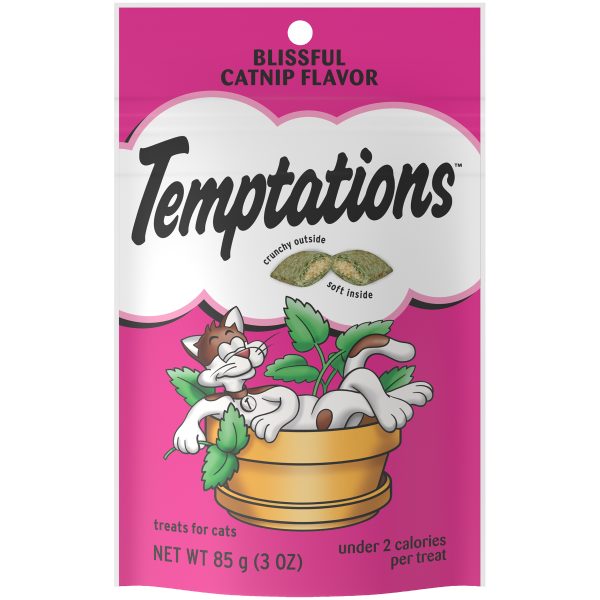 Temptations Classic Blissful Catnip Flavor Crunchy And Soft Dry Treats For Cats  3 Oz Pouch - Image 5